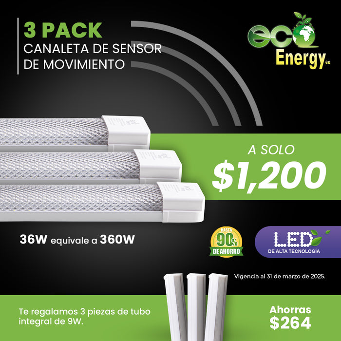 3 Pack Canaleta de Sensor de Movimiento