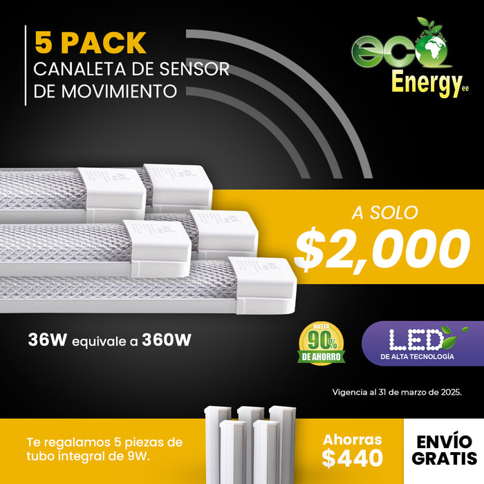 5 Pack Canaleta de Sensor de Movimiento