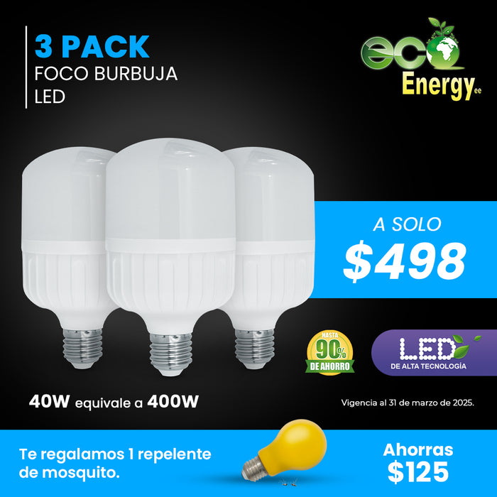 3 Pack foco burbuja