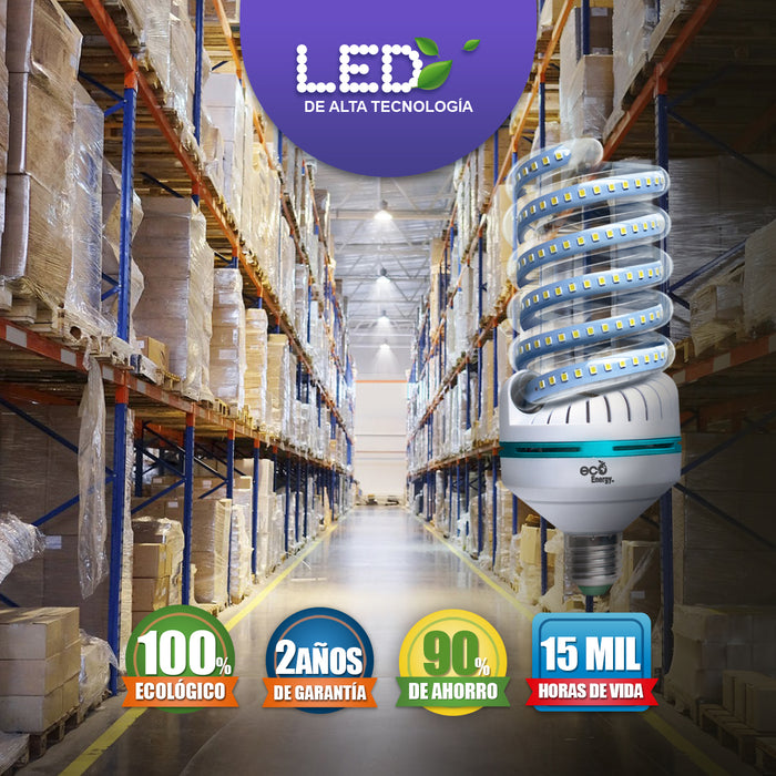Pack de 10 Focos Espiral LED 30w | Luz blanca fría